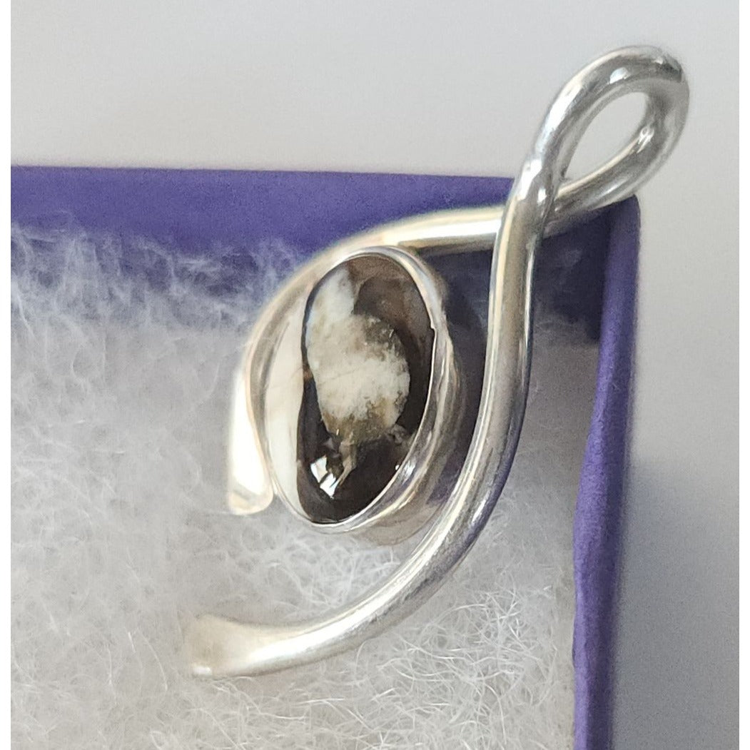 Pendant Peanutwood Wishbone Shape 4.1 gr stone 15 x 10 mm Jerry & Fran Harr Silver