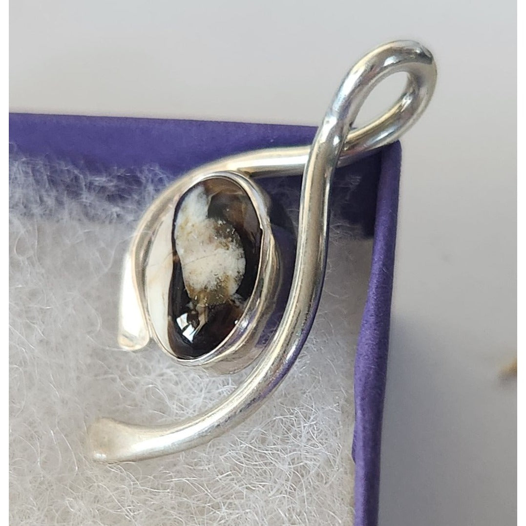 Pendant Peanutwood Wishbone Shape 4.1 gr stone 15 x 10 mm Jerry & Fran Harr Silver
