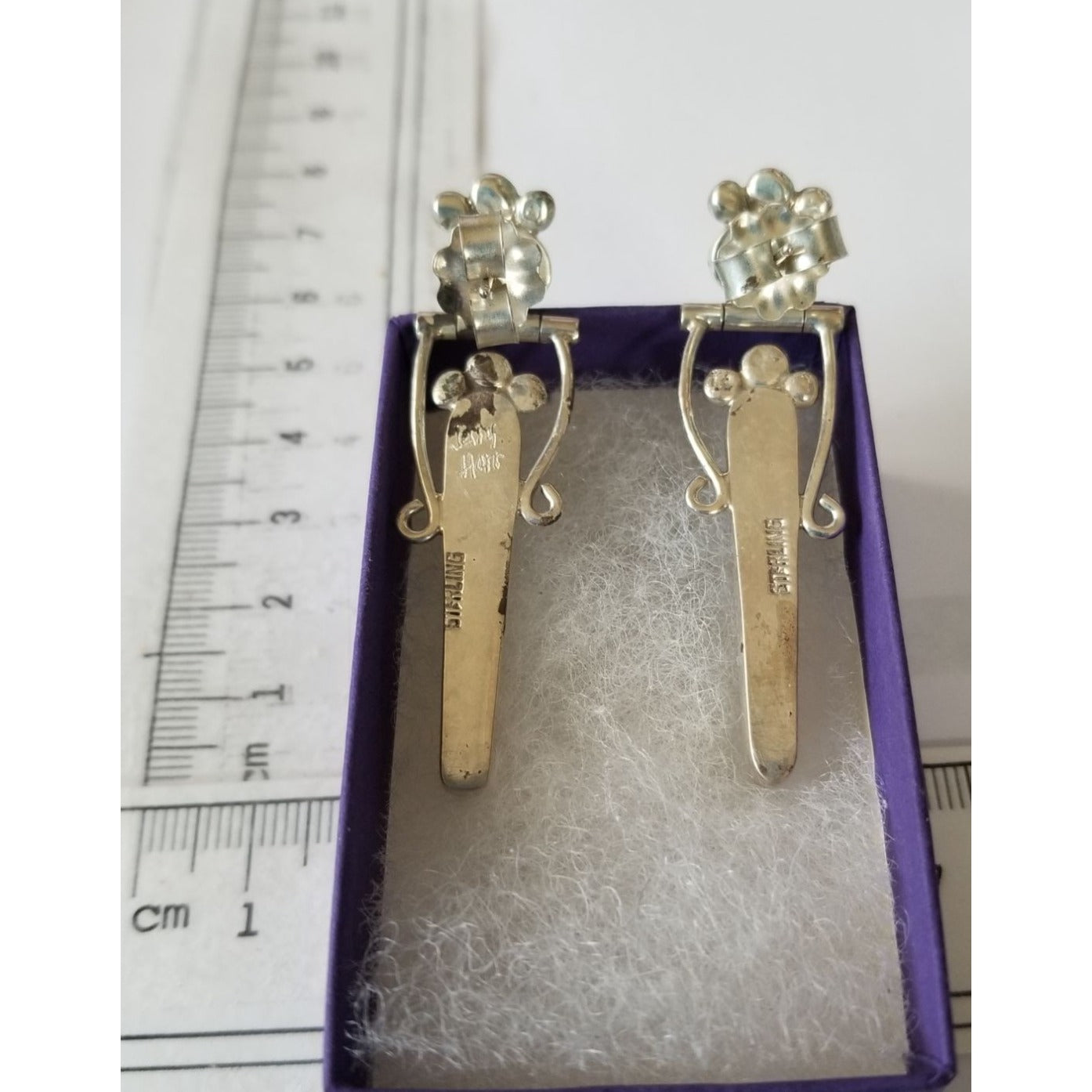 EarringsOnyx Ocean Jasper  15.6 Gr Silver 925    5.5 cm x 1 cm  Stone 1 cm x 1.6 cm