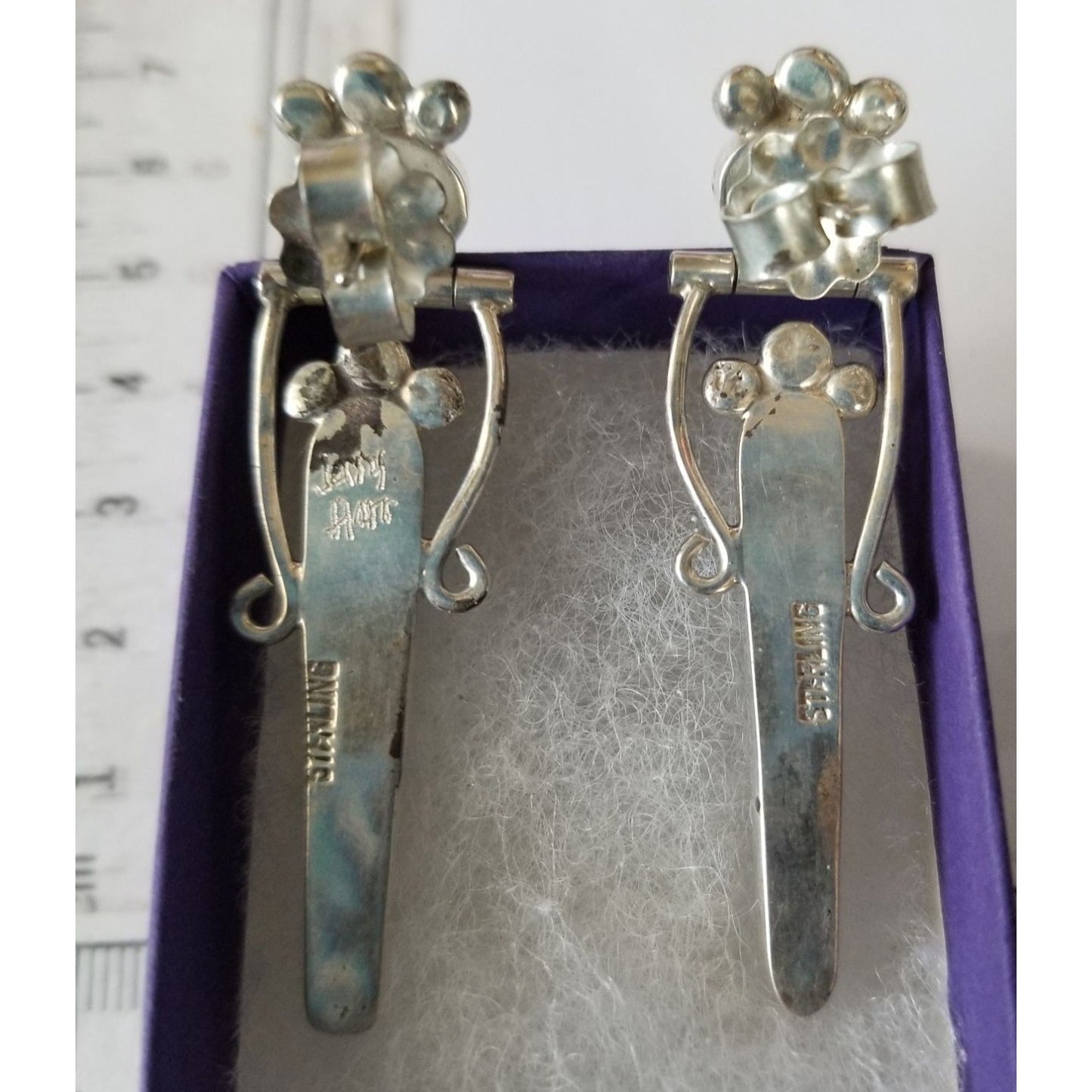 EarringsOnyx Ocean Jasper  15.6 Gr Silver 925    5.5 cm x 1 cm  Stone 1 cm x 1.6 cm