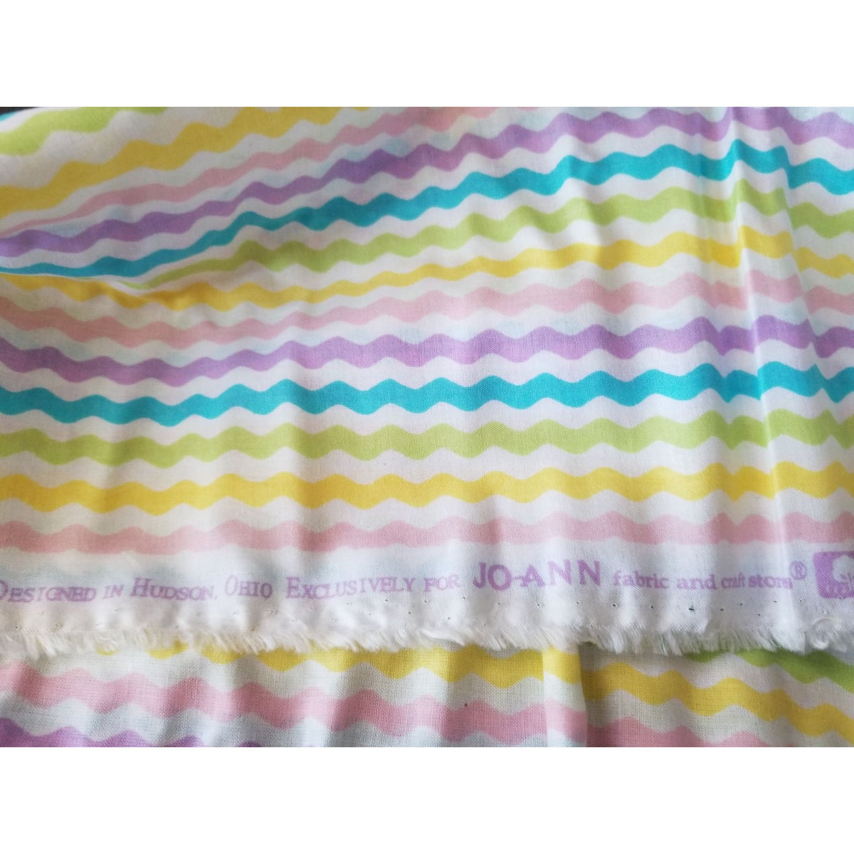 Material White  Fabric Red Blue Yellow Orange Pink green  Ric Rack Easter  Fabric    24" x 36"   Cotton Craft Clothing Joann