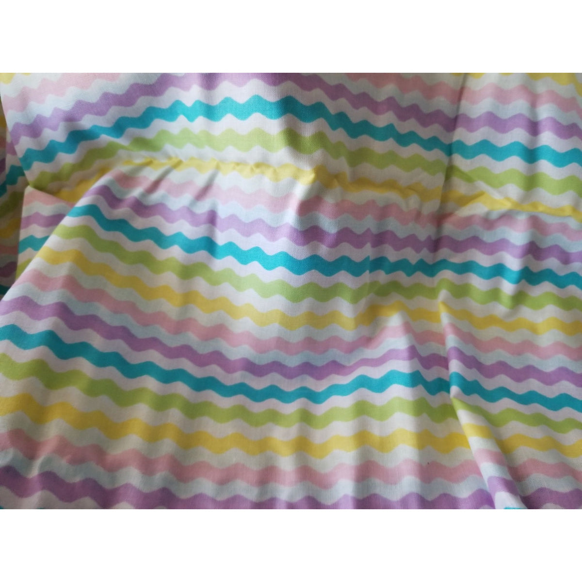 Material White  Fabric Red Blue Yellow Orange Pink green  Ric Rack Easter  Fabric    24" x 36"   Cotton Craft Clothing Joann