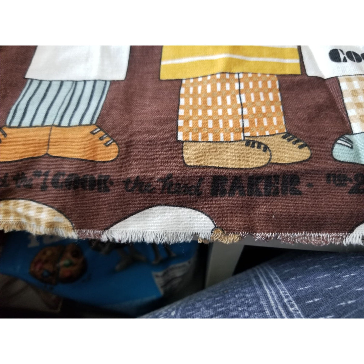 Material  Brown Bakers Chef Cake  44" x 19"    Cotton Craft Clothing Joann