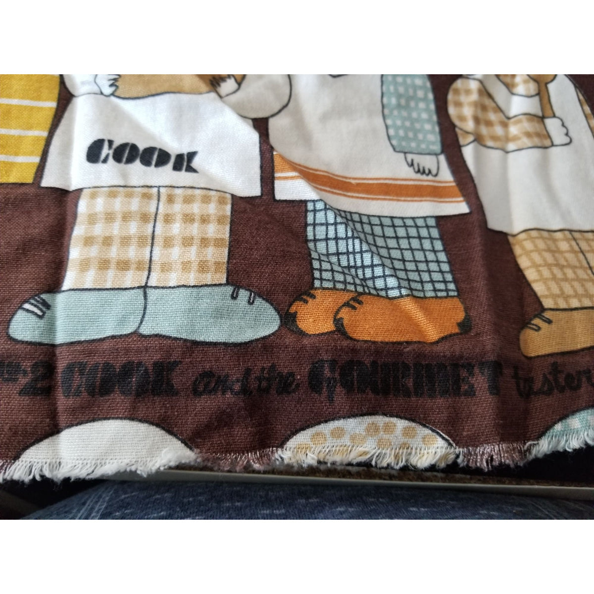 Material  Brown Bakers Chef Cake  44" x 19"    Cotton Craft Clothing Joann