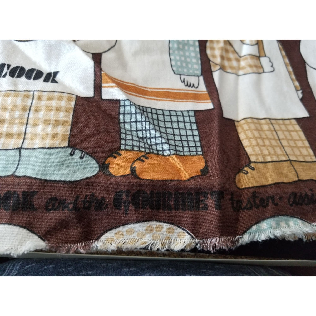 Material  Brown Bakers Chef Cake  44" x 19"    Cotton Craft Clothing Joann