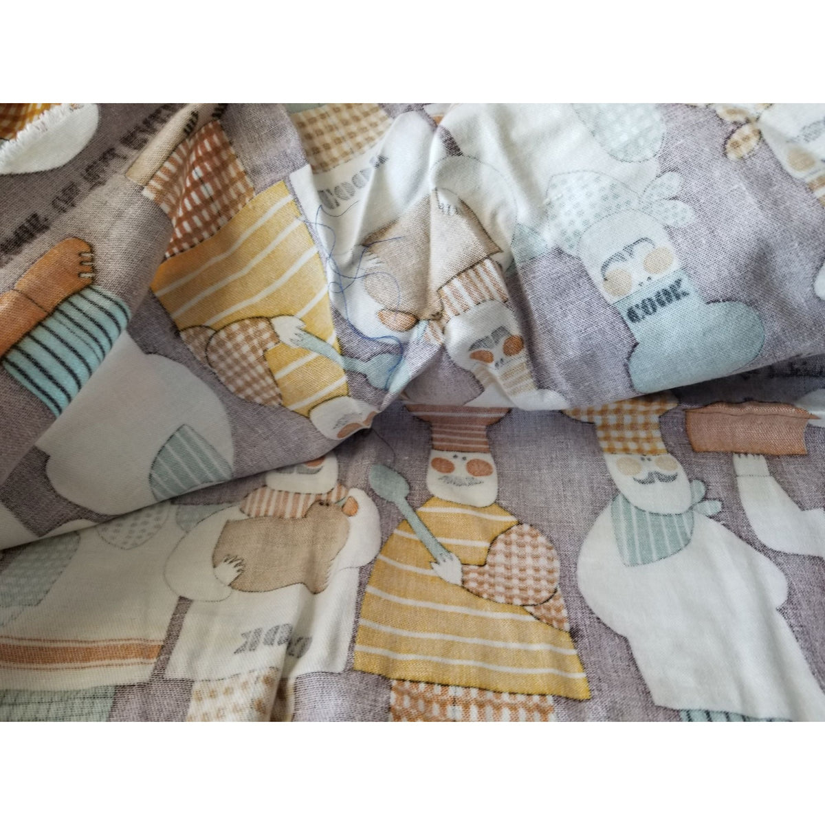 Material  Brown Bakers Chef Cake  44" x 19"    Cotton Craft Clothing Joann
