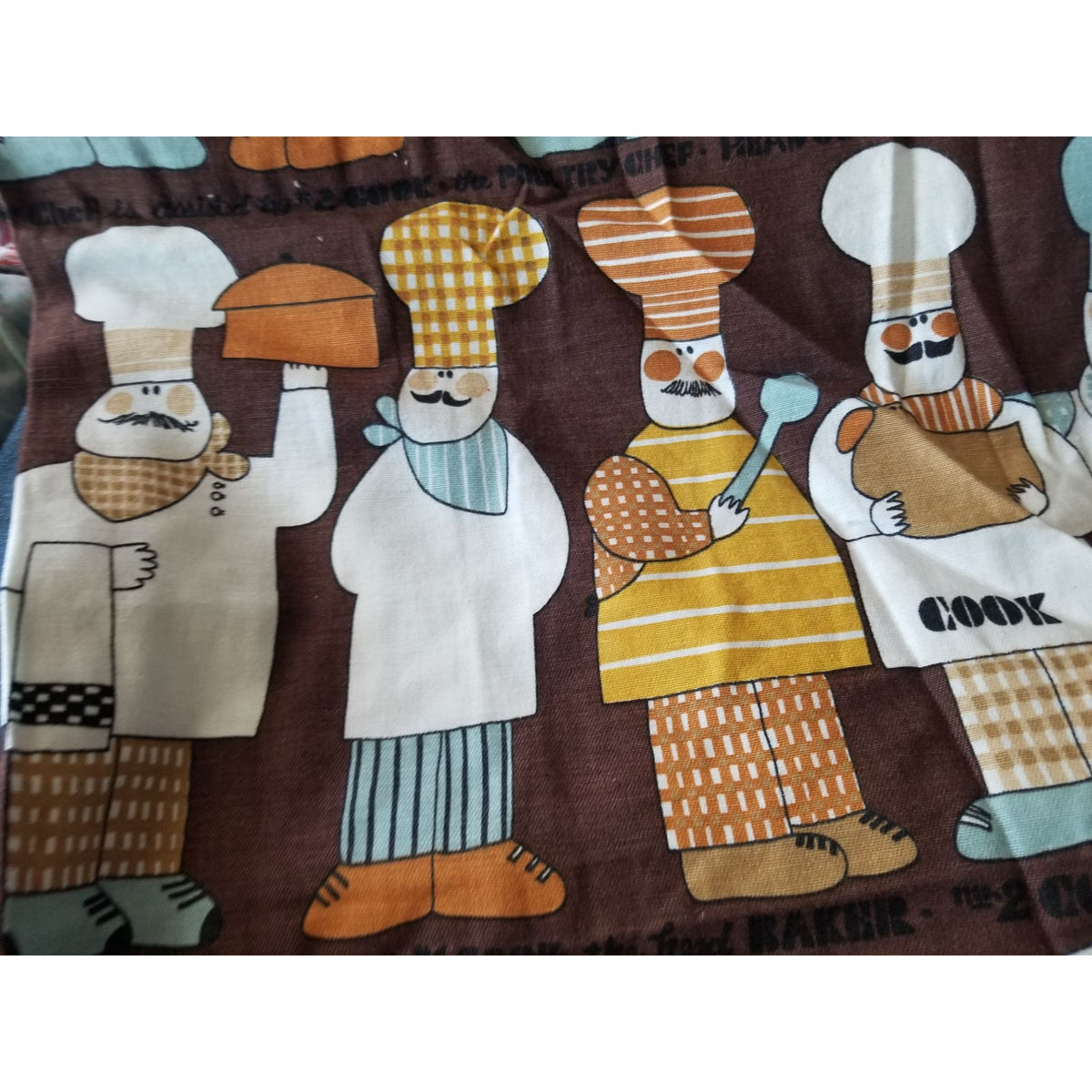 Material  Brown Bakers Chef Cake  44" x 19"    Cotton Craft Clothing Joann
