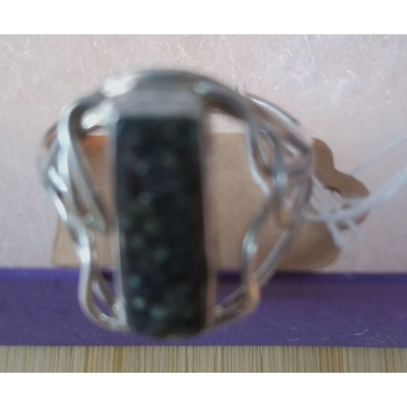Ring Pietersite   Open Band  25 ct  5 Gr Size 10   20 mm x 5 mm  Harr  925 Silver
