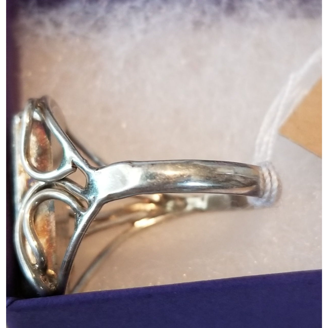 Ring Pietersite   Open Band  25 ct  5 Gr Size 10   20 mm x 5 mm  Harr  925 Silver