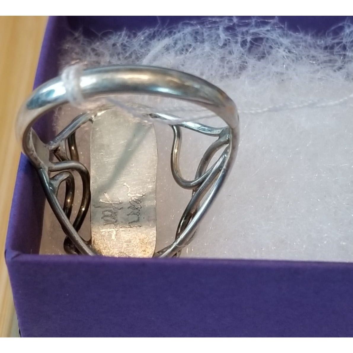 Ring Pietersite   Open Band  25 ct  5 Gr Size 10   20 mm x 5 mm  Harr  925 Silver