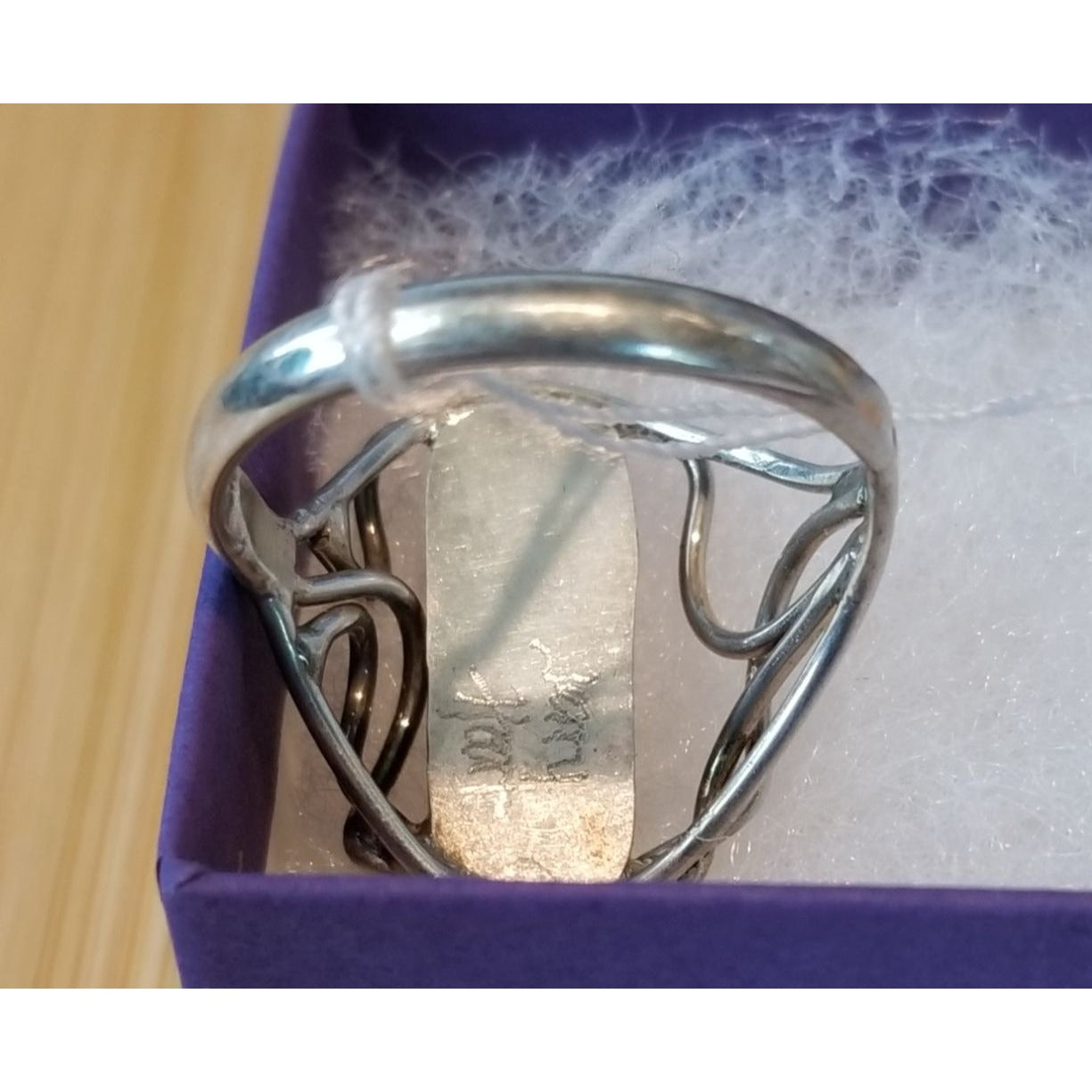 Ring Pietersite   Open Band  25 ct  5 Gr Size 10   20 mm x 5 mm  Harr  925 Silver