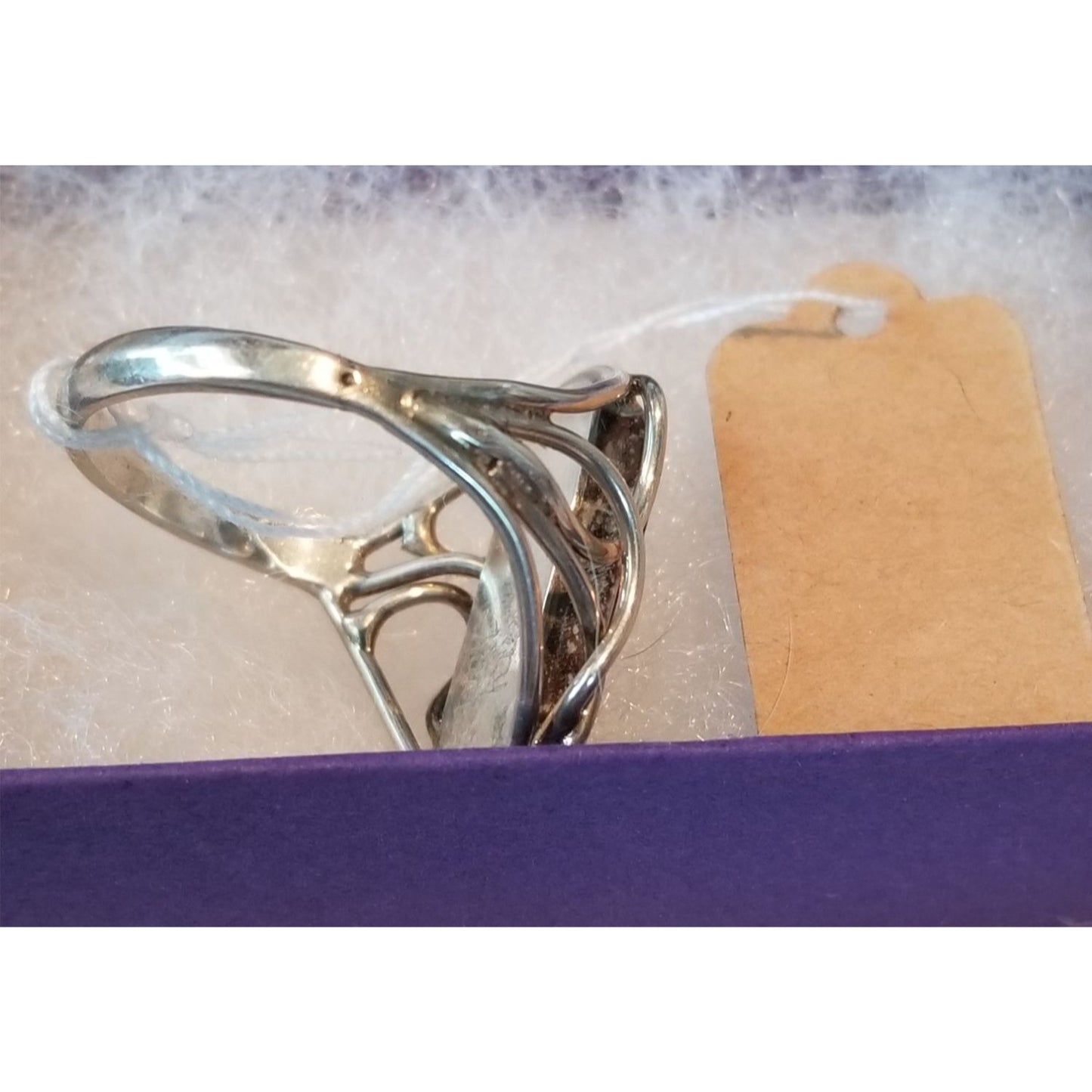 Ring Pietersite   Open Band  25 ct  5 Gr Size 10   20 mm x 5 mm  Harr  925 Silver