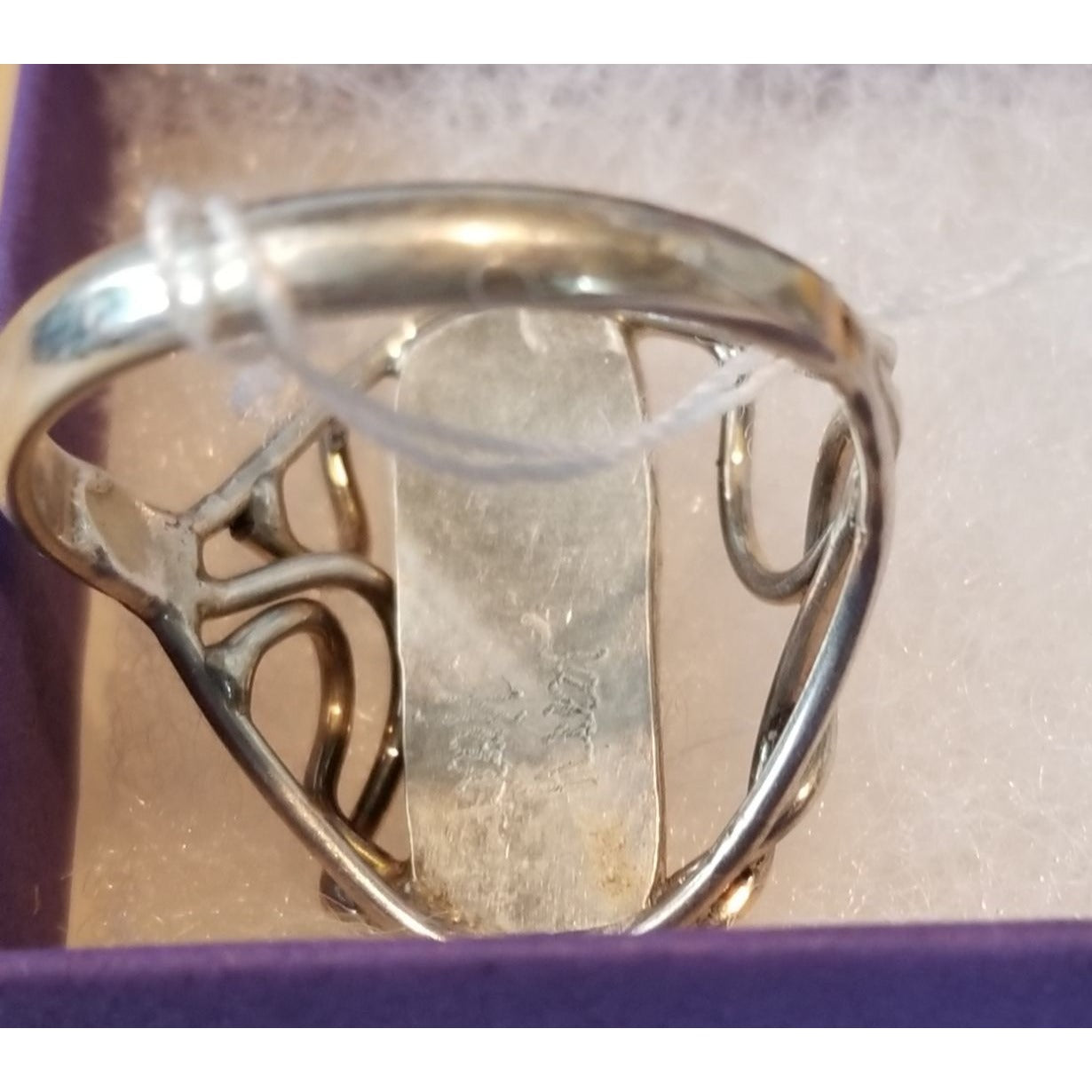 Ring Pietersite   Open Band  25 ct  5 Gr Size 10   20 mm x 5 mm  Harr  925 Silver