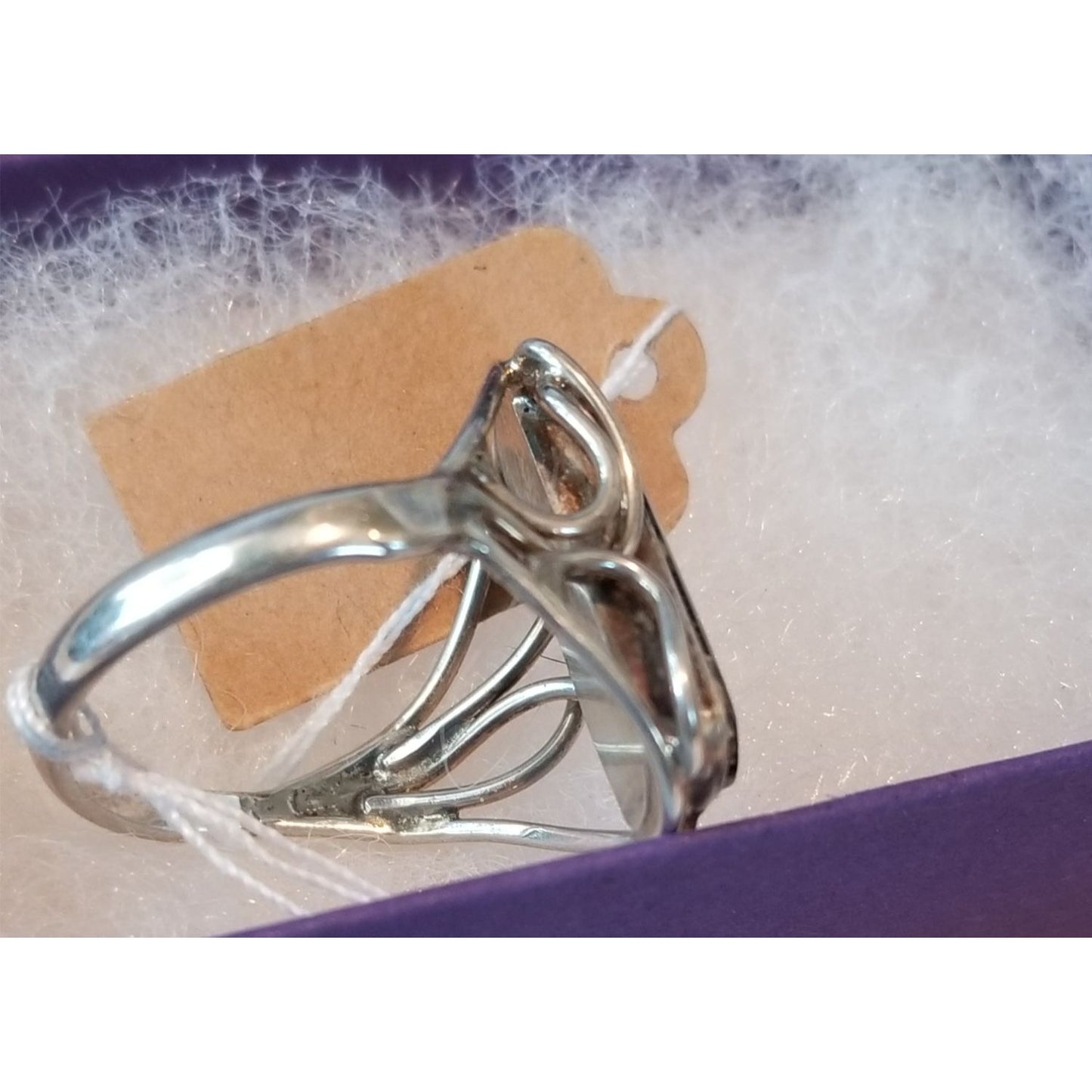 Ring Pietersite   Open Band  25 ct  5 Gr Size 10   20 mm x 5 mm  Harr  925 Silver