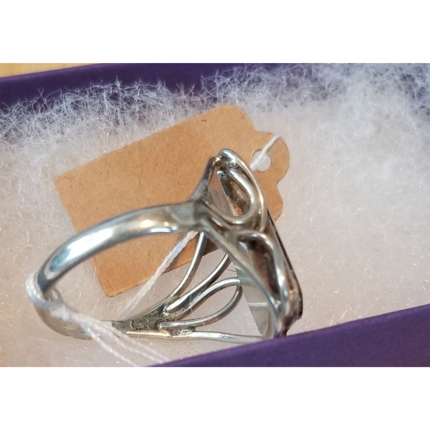 Ring Pietersite   Open Band  25 ct  5 Gr Size 10   20 mm x 5 mm  Harr  925 Silver