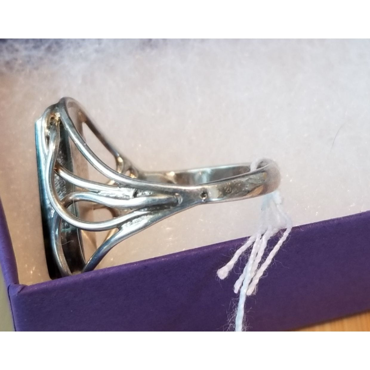 Ring Pietersite   Open Band  25 ct  5 Gr Size 10   20 mm x 5 mm  Harr  925 Silver