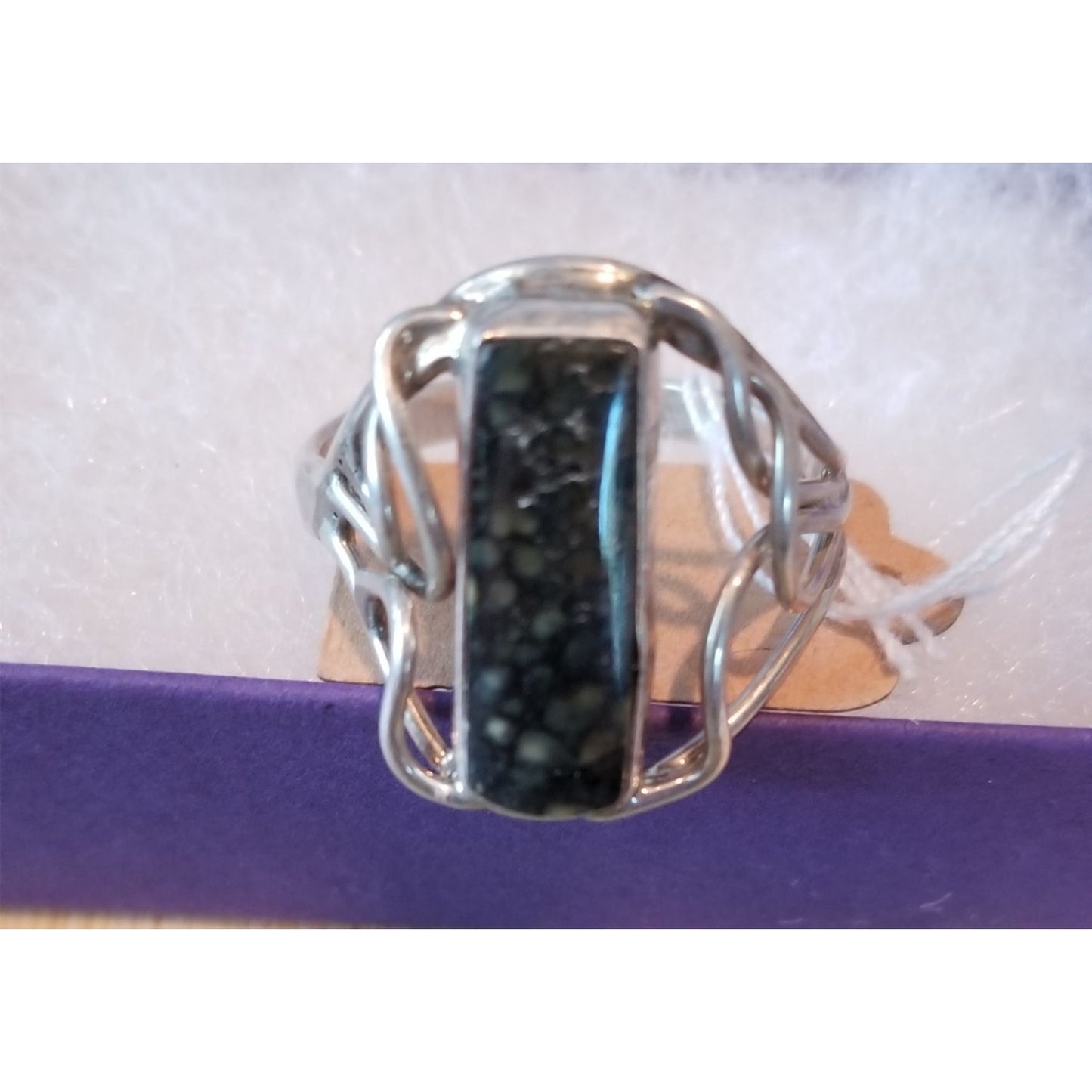 Ring Pietersite   Open Band  25 ct  5 Gr Size 10   20 mm x 5 mm  Harr  925 Silver
