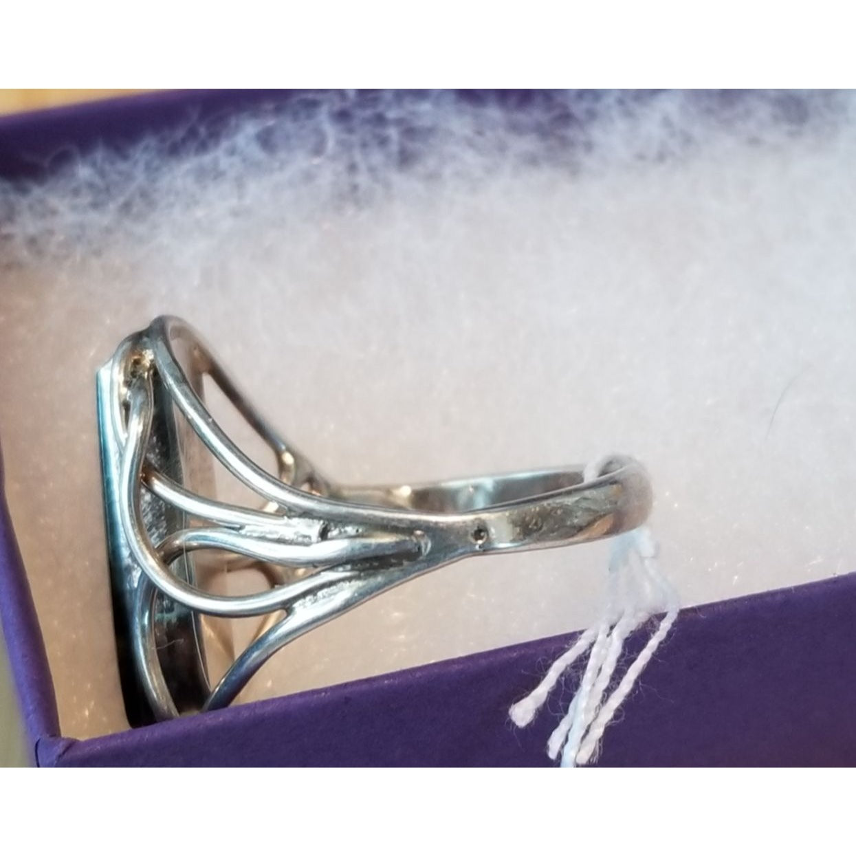 Ring Pietersite   Open Band  25 ct  5 Gr Size 10   20 mm x 5 mm  Harr  925 Silver