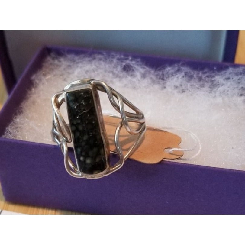 Ring Pietersite   Open Band  25 ct  5 Gr Size 10   20 mm x 5 mm  Harr  925 Silver
