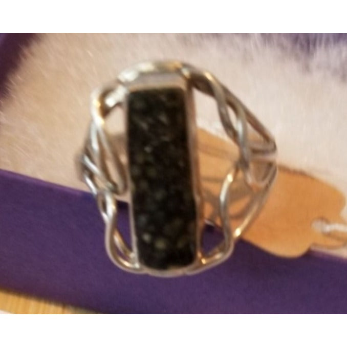 Ring Pietersite   Open Band  25 ct  5 Gr Size 10   20 mm x 5 mm  Harr  925 Silver