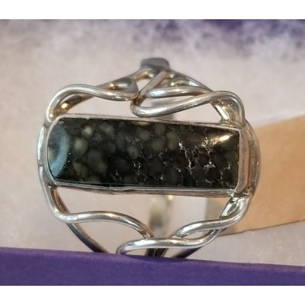 Ring Pietersite   Open Band  25 ct  5 Gr Size 10   20 mm x 5 mm  Harr  925 Silver