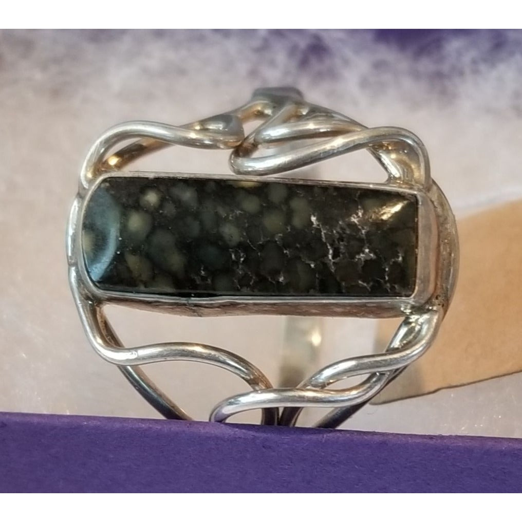 Ring Pietersite   Open Band  25 ct  5 Gr Size 10   20 mm x 5 mm  Harr  925 Silver