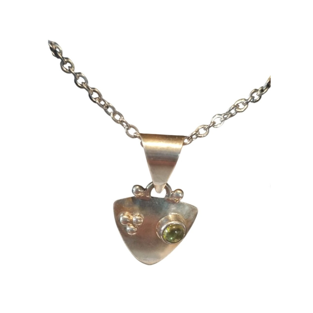 Necklace Silver Periot   4.4  gr 22 ct 2 cm  x 2.5 cm  14" chain