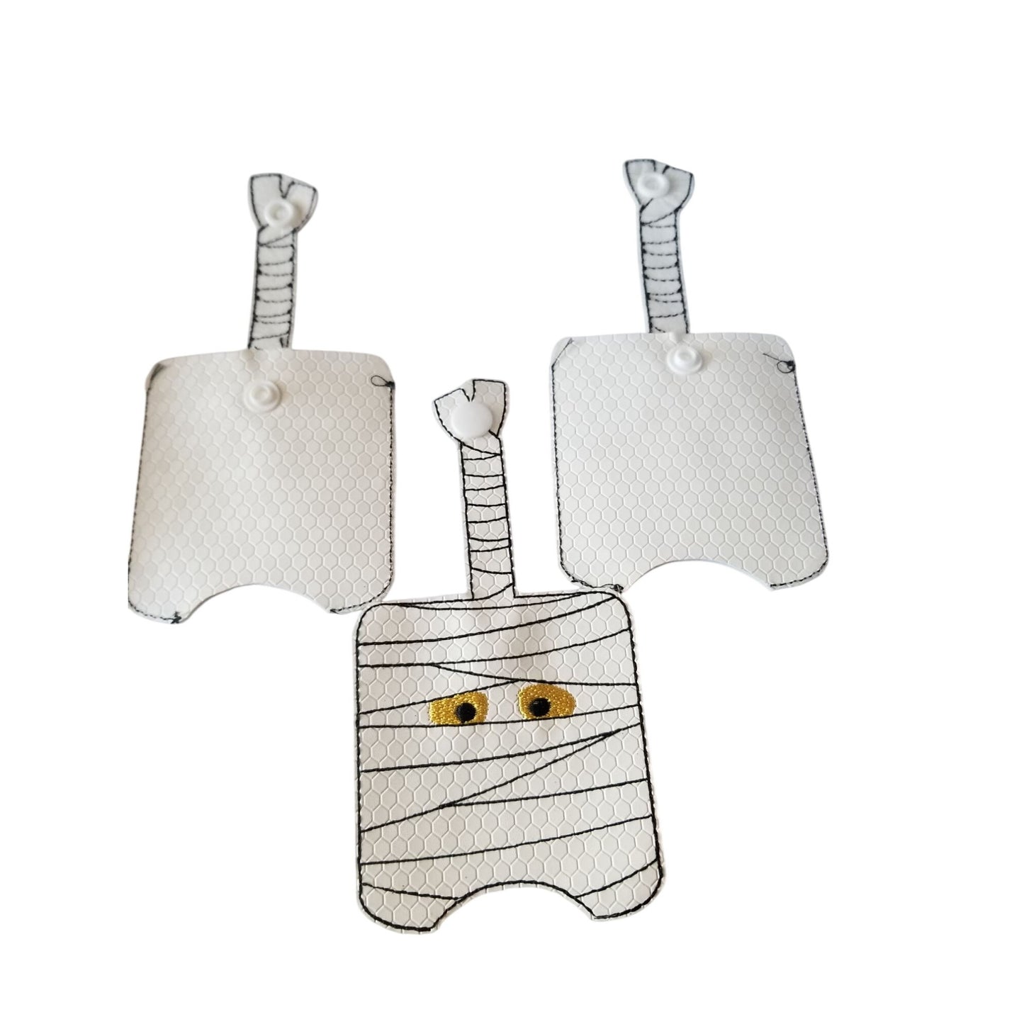 Bath & Body Works 1 oz Hand Sanitizer Set of 3 Mummy Embroidered Faux Leather Holder