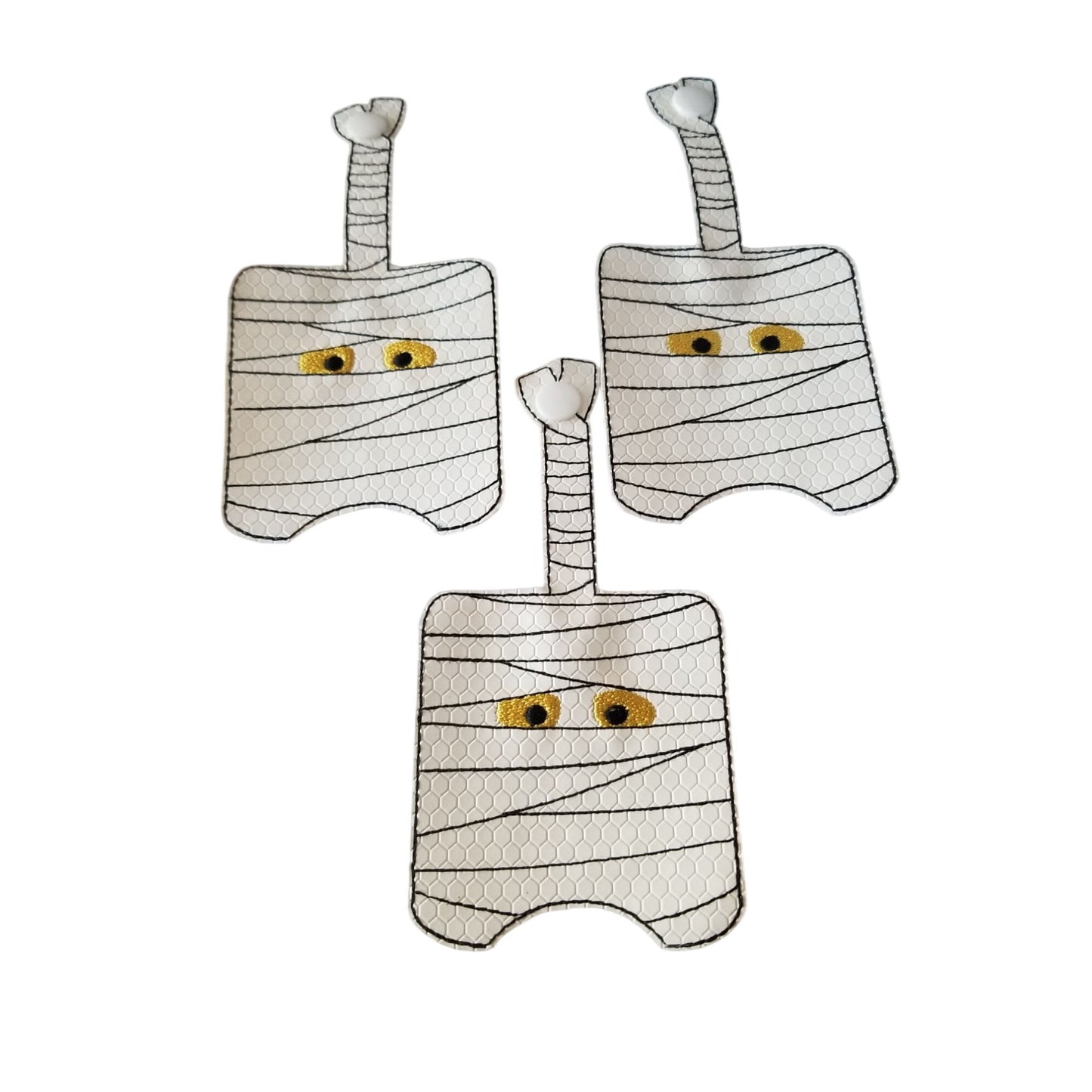 Bath & Body Works 1 oz Hand Sanitizer Set of 3 Mummy Embroidered Faux Leather Holder