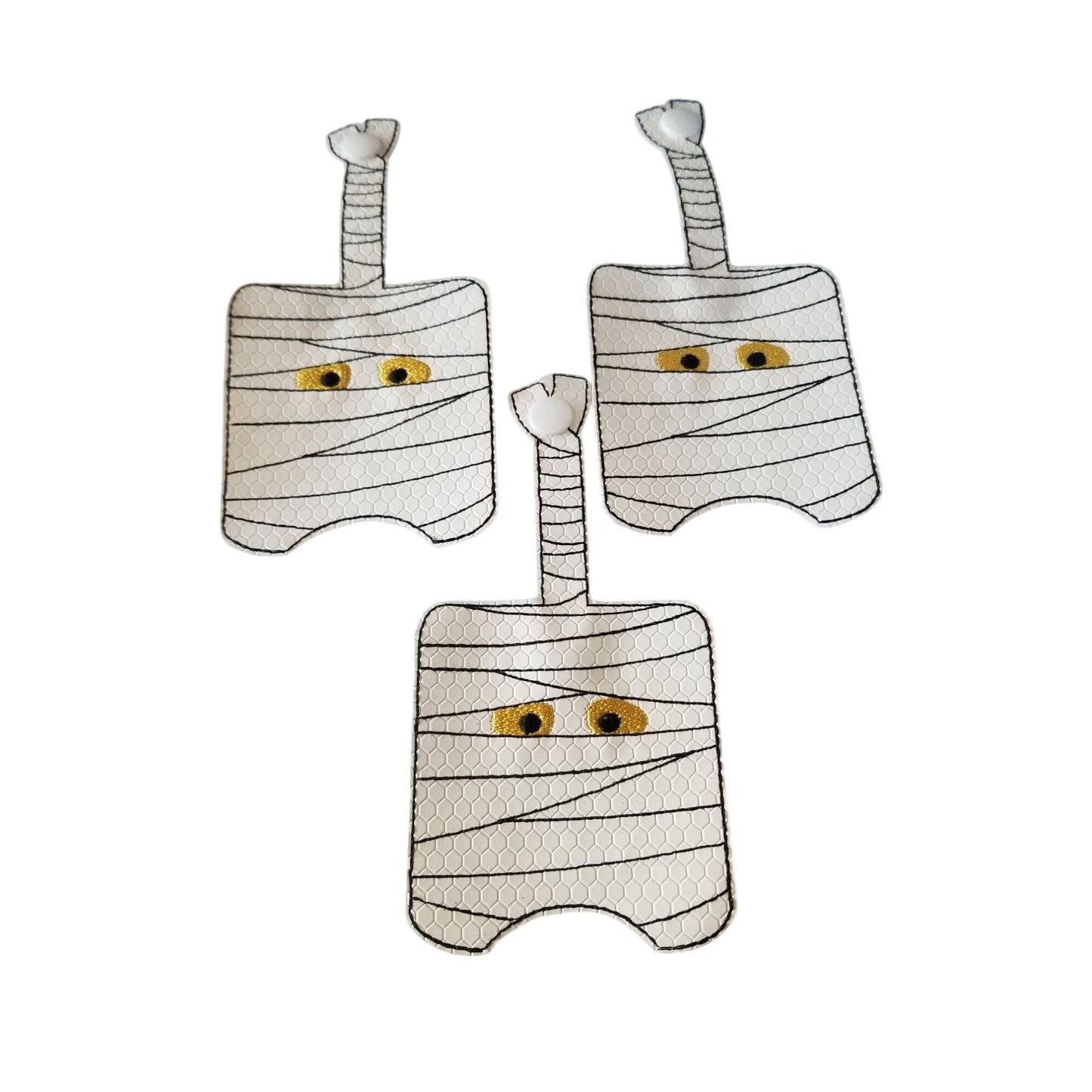 Bath & Body Works 1 oz Hand Sanitizer Set of 3 Mummy Embroidered Faux Leather Holder