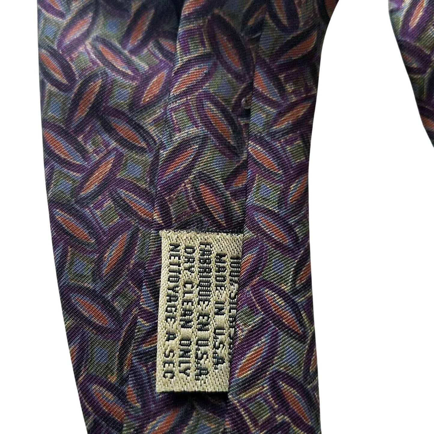 Tie Men's 100 % Silk Neck Calvin Klein Dark Green Brown Oval shapes 60" x 3 3/4"