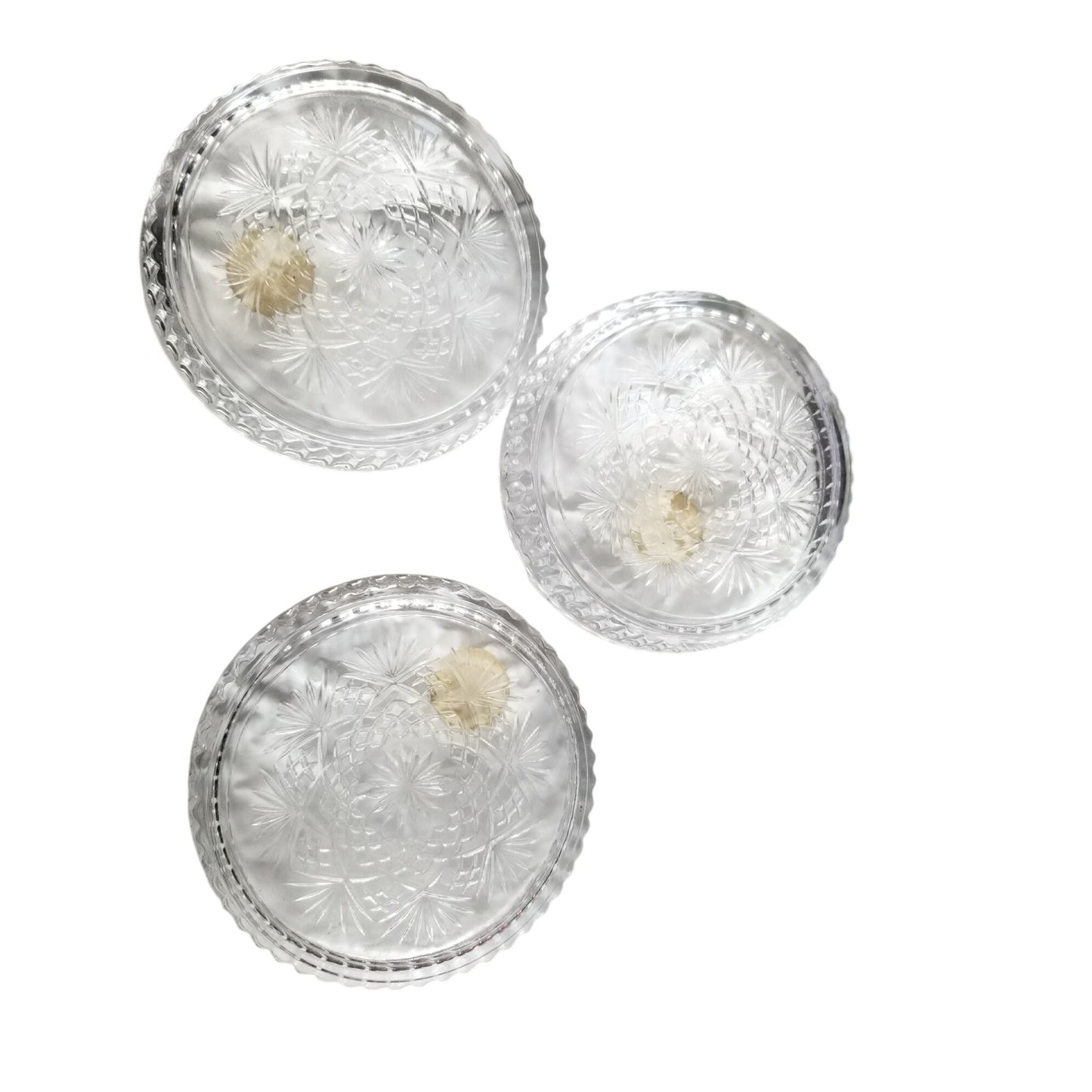 Coasters Glass  Crystal Glass 4" across Stars  Set of 3 24 % Lead Crystal