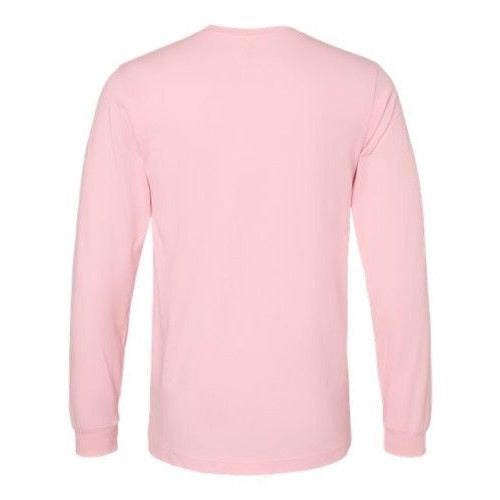 T-Shirt Pink  Long Sleeve Bella 100% Cotton Size Large Comfort Fit