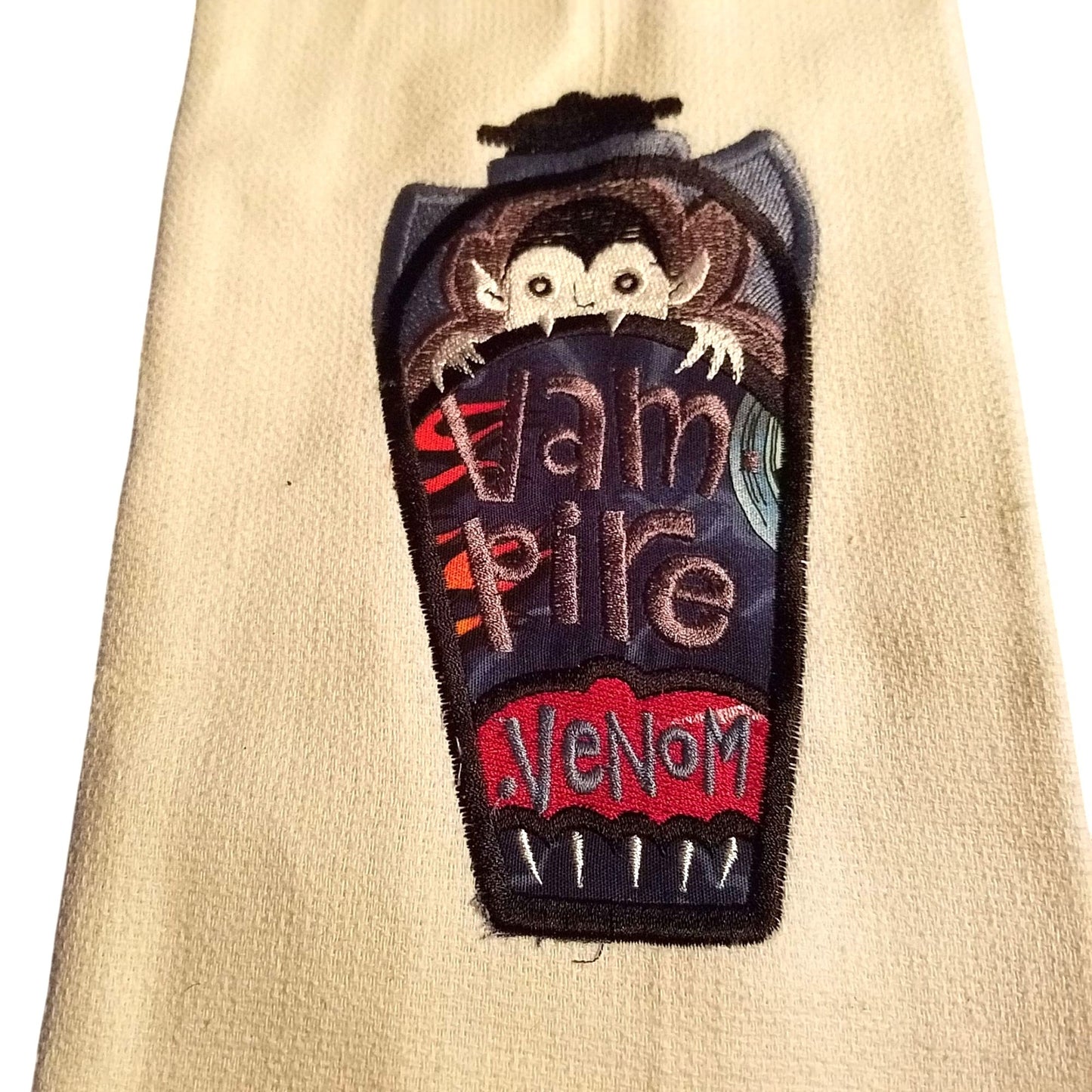 Kitchen Towels  Embroidered set of 2 White Vampire Venom 16" x 21"