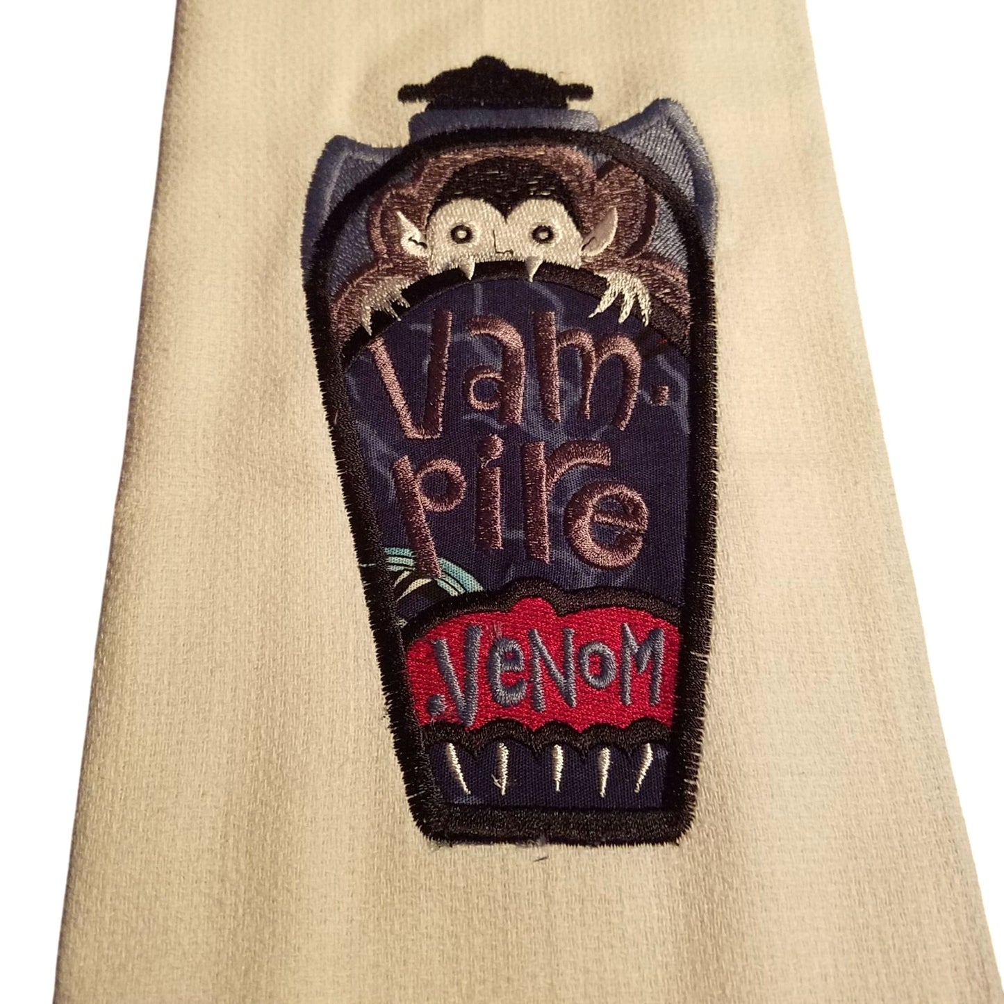 Kitchen Towels  Embroidered set of 2 White Vampire Venom 16" x 21"