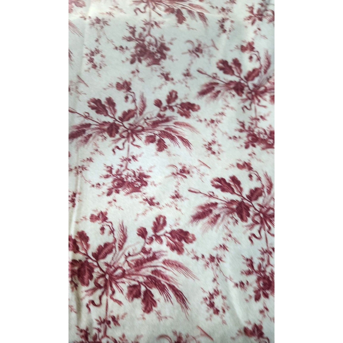 Material Cotton Cream Brown Flowers Leaves 2 yards of 45" wide Cotton  Fabric Quilting Clothing Crafts