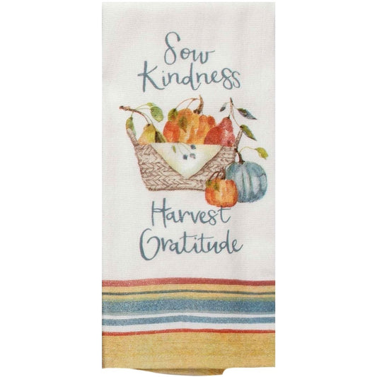 Kitchen Towel says So Kindness Harvest Gratitude Time to Share 18 x 28 100 % Cotton Krinkle Flour Sack Towel