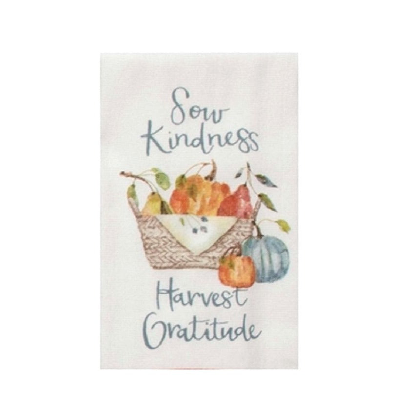 Kitchen Towel says So Kindness Harvest Gratitude Time to Share 18 x 28 100 % Cotton Krinkle Flour Sack Towel