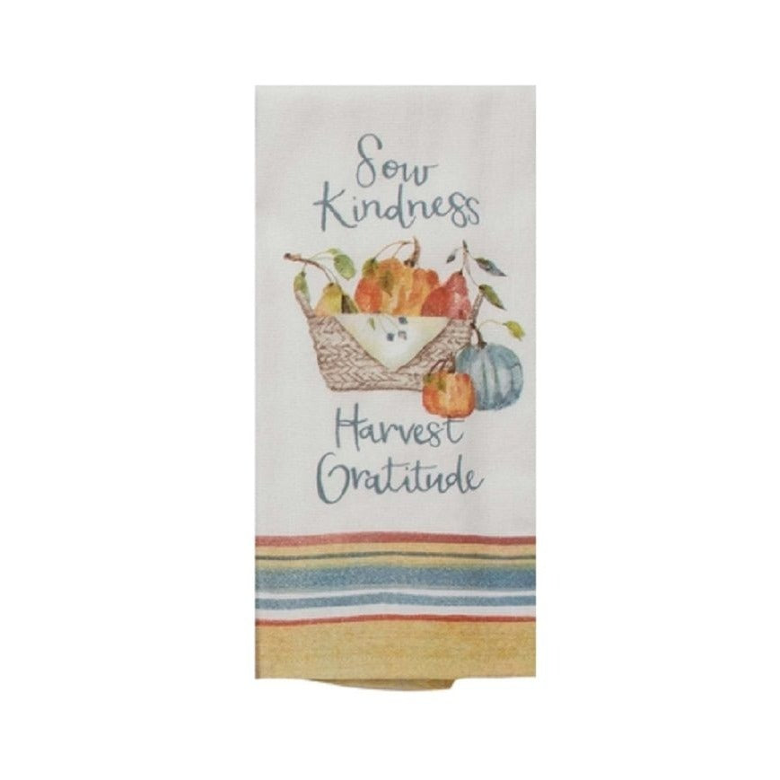 Kitchen Towel says So Kindness Harvest Gratitude Time to Share 18 x 28 100 % Cotton Krinkle Flour Sack Towel