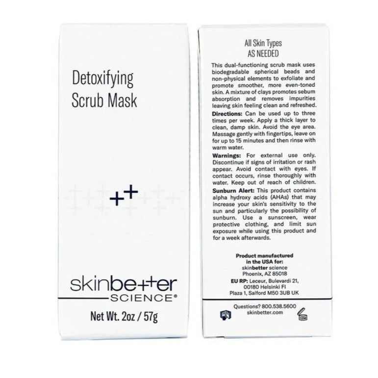 Skincare SkinBetter Detoxifying Scrub Mask 2 oz Additional exfoliation and detoxification for all skin types