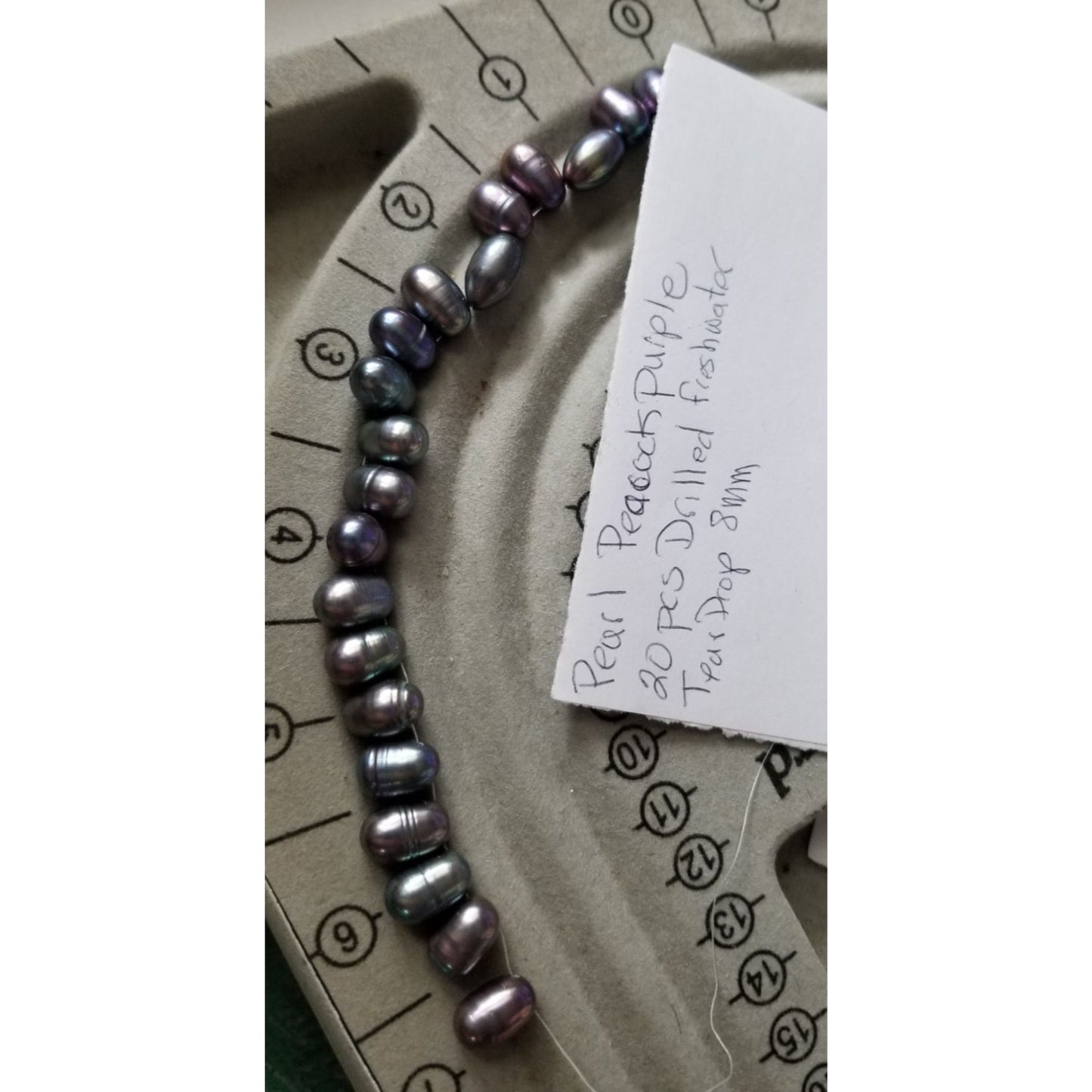 Loose Pearl Peacock  Pearl Bag I 1  Oval 10 mm  Bin Pearl  47 Pcs  116.5 ct   23.1 gr  14" Drilled