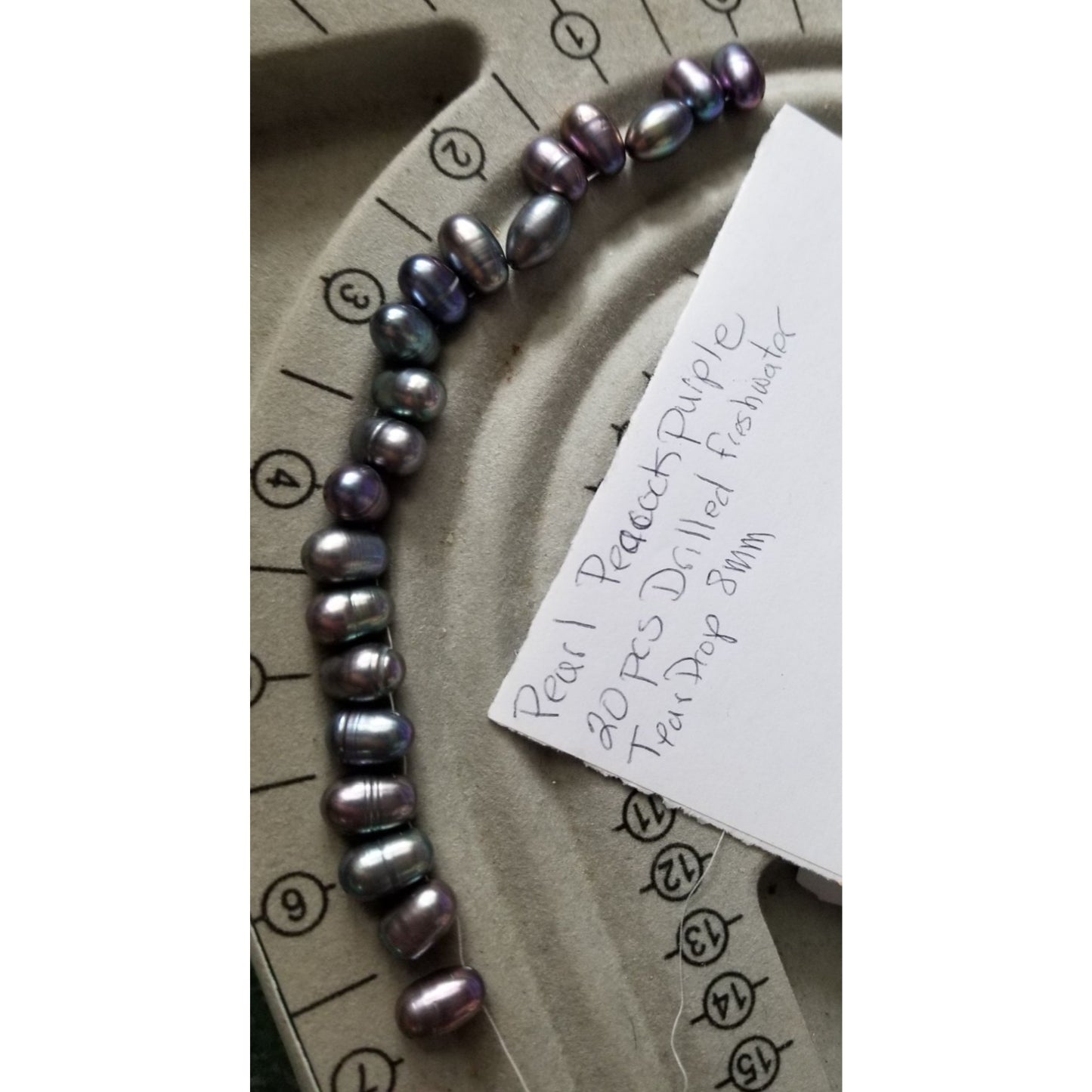 Loose Pearl Peacock  Pearl Bag I 1  Oval 10 mm  Bin Pearl  47 Pcs  116.5 ct   23.1 gr  14" Drilled