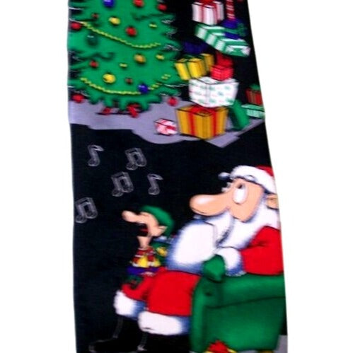 Tie Polyester Santa Claus Yule Tie Greetings Neck Tie Holiday Presents Elf Tree