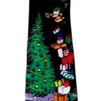 Tie Polyester Santa Claus Yule Tie Greetings Neck Tie Holiday Presents Elf Tree