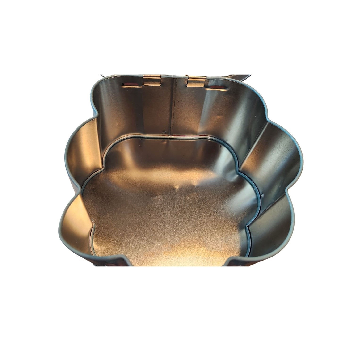 Disney Mini Tin Box Co Tinkerbell and Friends 6 x 6 1/2 x 3 Beaded Handle Clean inside