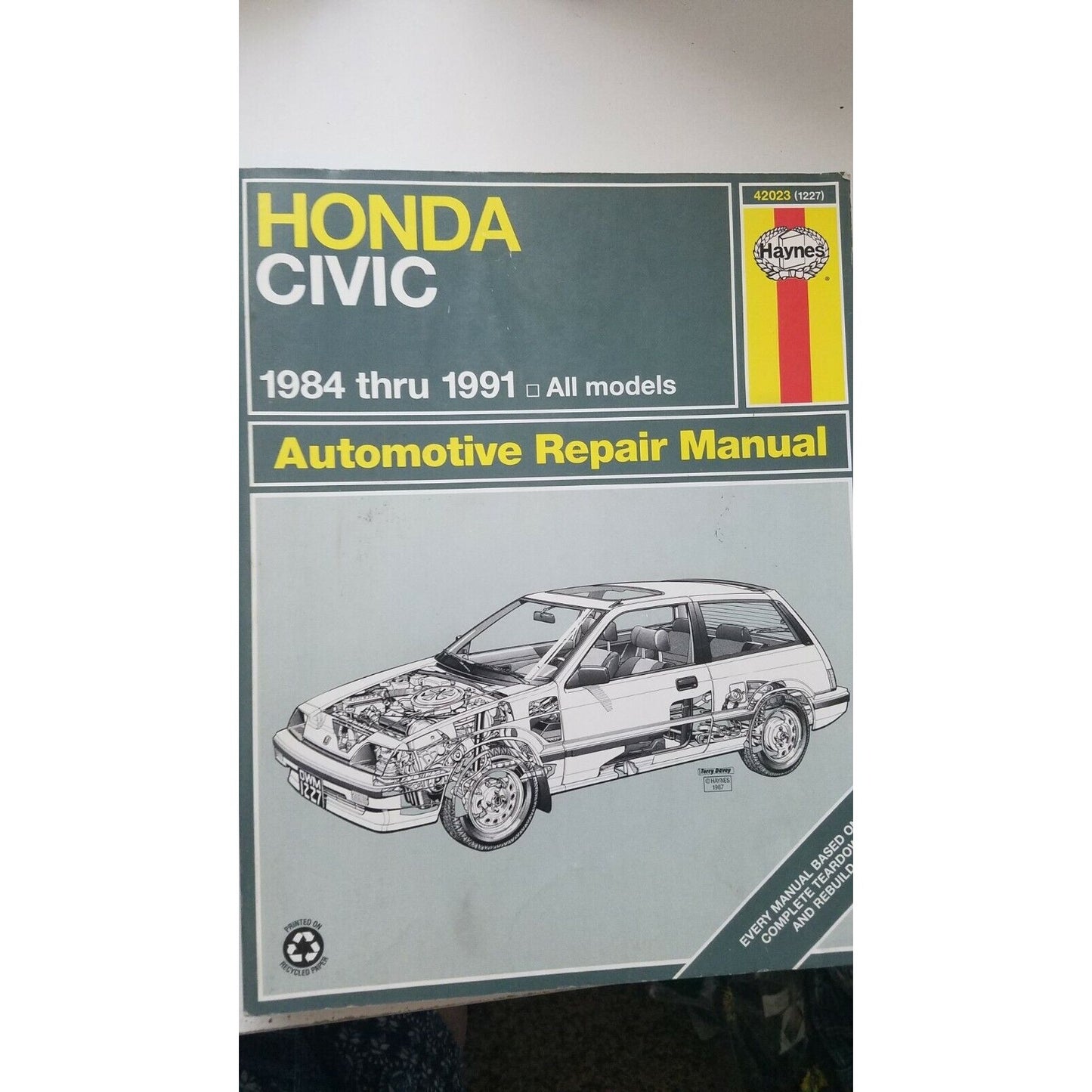 Book 1984 - 1991  Haynes Honda Civic All Models Automotive Repair Manual