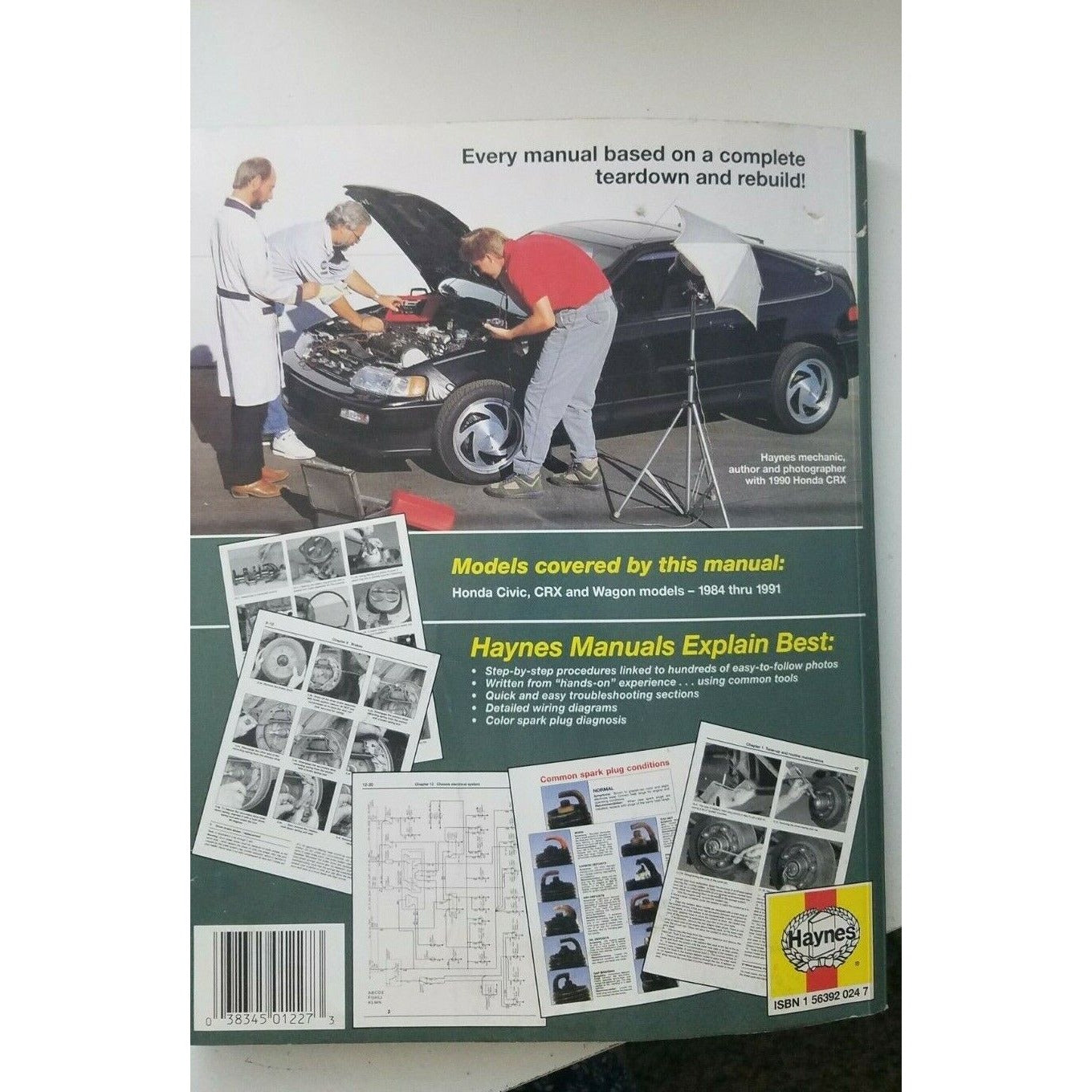Book 1984 - 1991  Haynes Honda Civic All Models Automotive Repair Manual