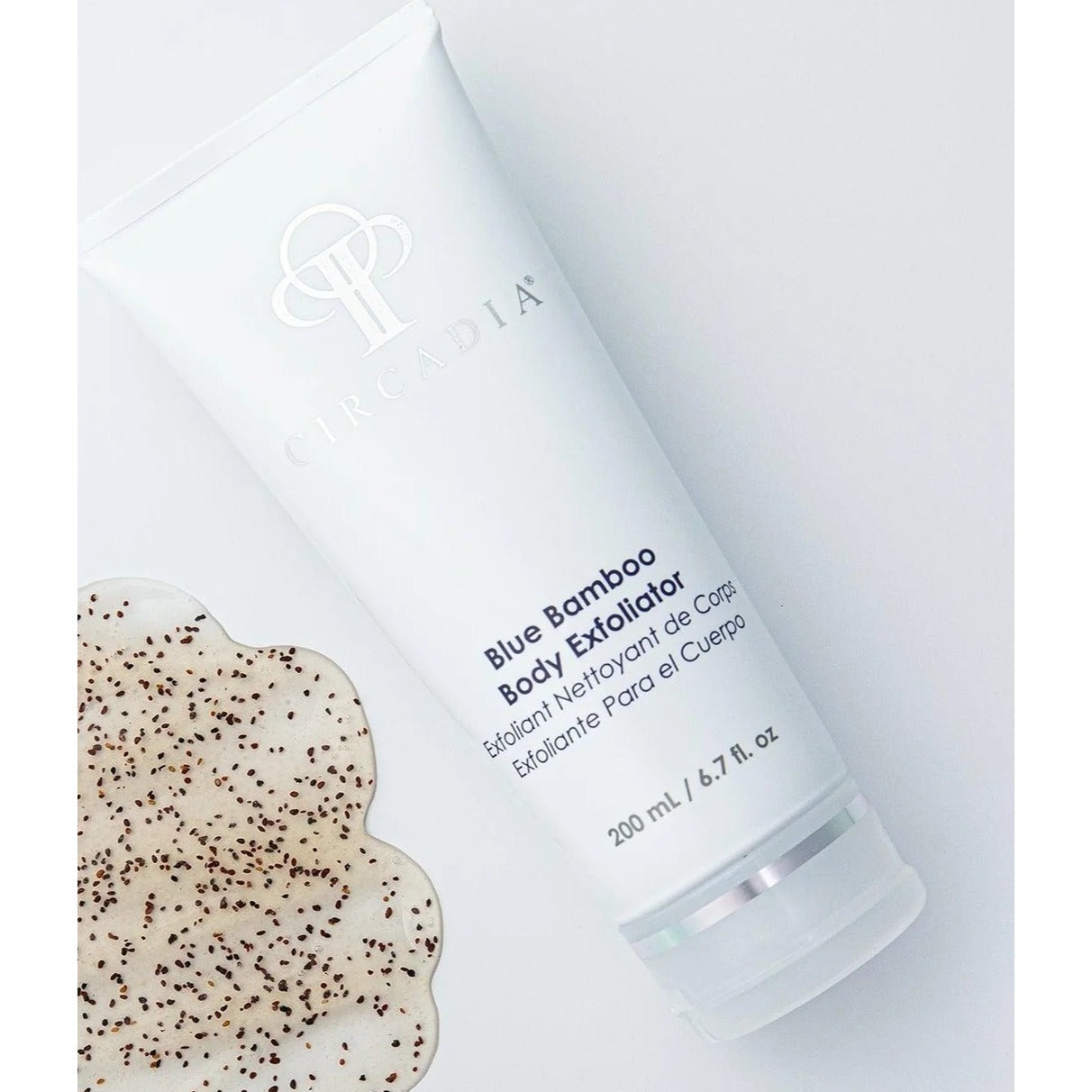 Skincare Circadia Blue Bamboo Exfoliator for Body 6.7 oz exotic body scrub lathers into a creamy luxurious foam containing