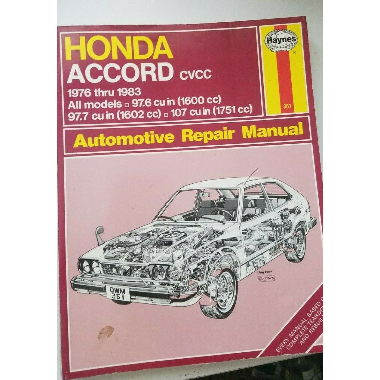 Book 1976 - 1983  Haynes Honda Accord All Models Automotive Repair Manual