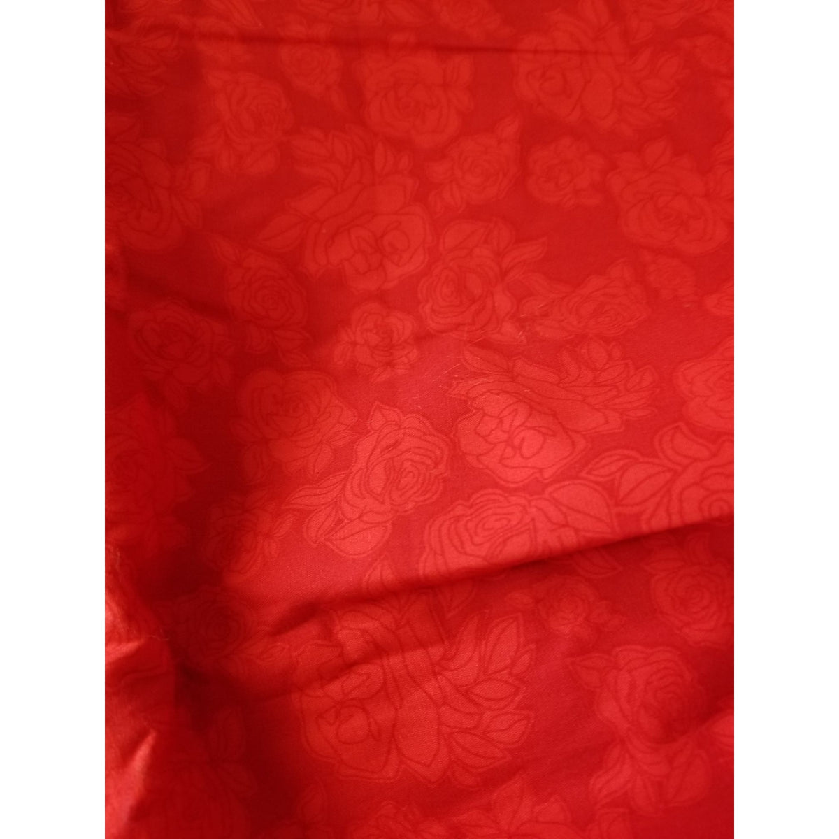 Material Red Cotton Embossed Roses Fabric  44" x 4 yrds Anthology Fabric  Cotton